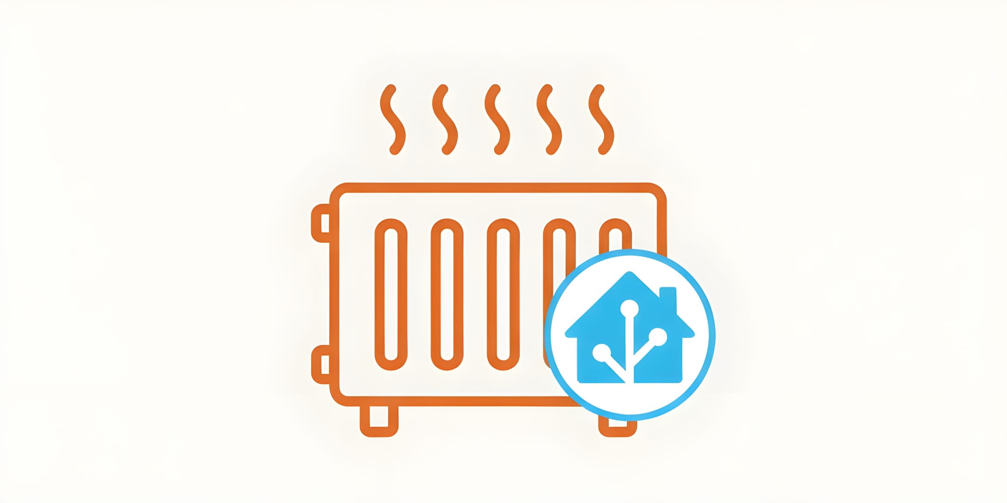 Radiateur avec logo de Home Assistant